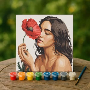 Custom Paint By Number Kit From Your Photo, Personalized DIY Painting Canvas Kit for Adults, Pet Family Portrait Gift, Wall Art Decor