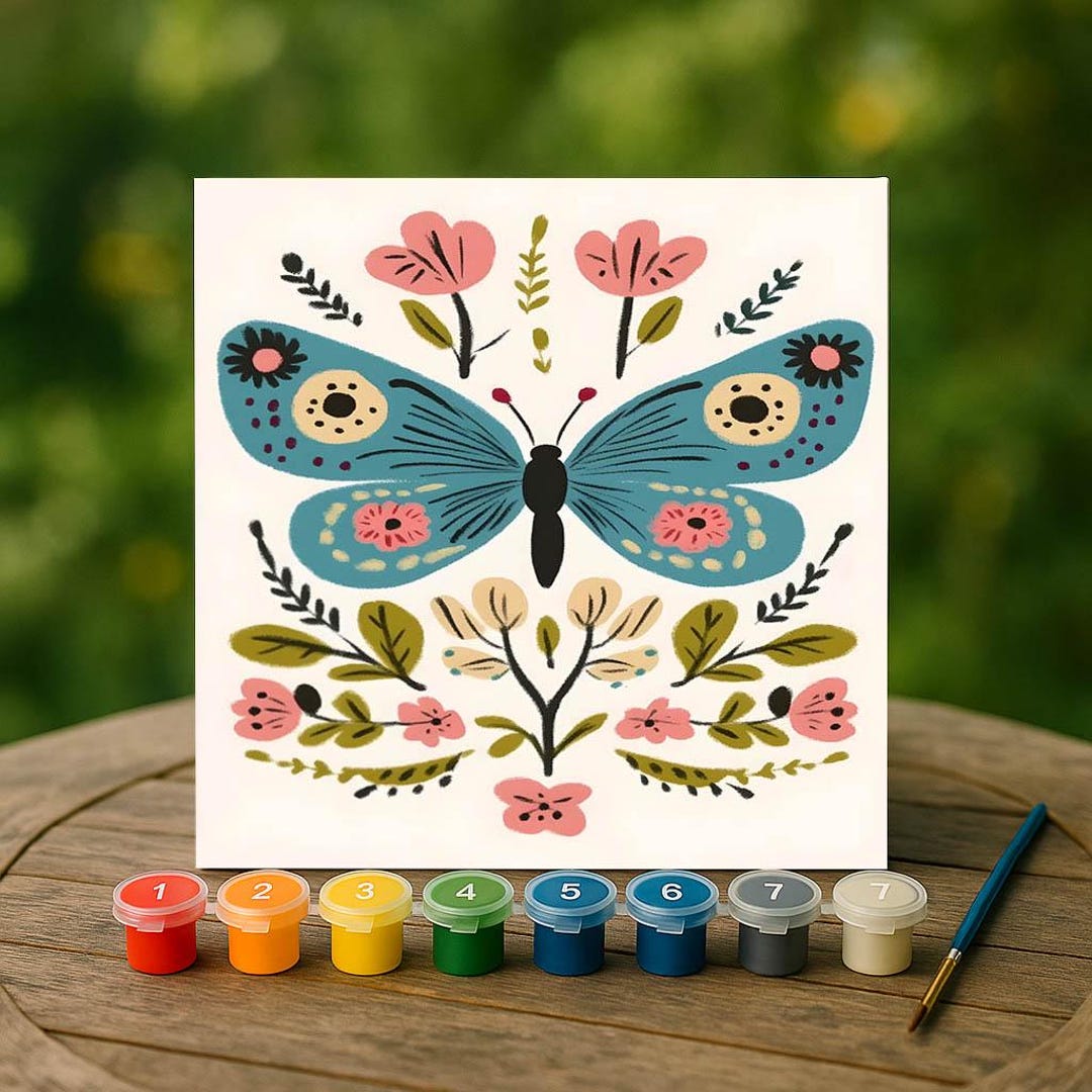 数字油絵 森 Paint by Numbers キノコ、ペイント バイ ナンバーズ キット 大人用 子供 高齢者 数字でペイントキャンバスにアクリル絵の具を描くためのDIYクラフトキット 月 フェニックス, 大人、初心者、子供、学生, 油絵 数字