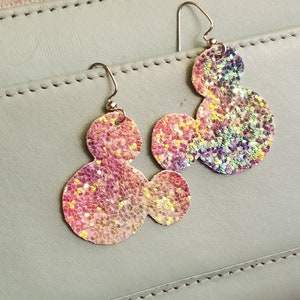 FUN Chunky Glitter Mickey head earrings!!