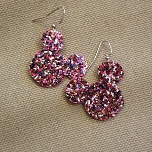 FUN Chunky Glitter Mickey head earrings!