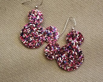 FUN Chunky Glitter Mickey head earrings!