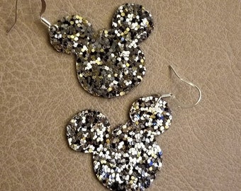 FUN Chunky Glitter Mickey head earrings!