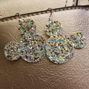 FUN Chunky Glitter Mickey head earrings!!