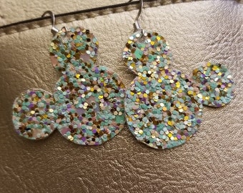 FUN Chunky Glitter Mickey head earrings!!