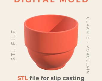3D Printable Mug Master Mold STL | Ceramic Studio Slip Casting Tool & Cup Design