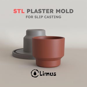 3D-utskrivbar muggform i STL | Keramisk studio slipgjutningsverktyg och koppdesign