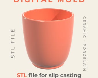 Digital Mug Master Mold STL File | Slip Casting Cup Template for Ceramic Artists & Studios