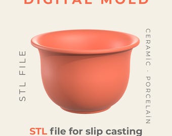 Digital Mug Master Mold STL File | Slip Casting Cup Template for Ceramic Artists & Studios