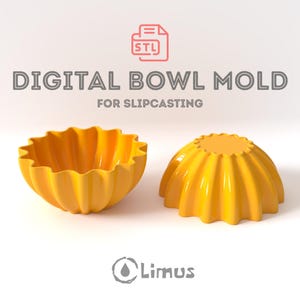 Gratängformad skål (STL-fil), keramisk masterform för slipgjutning, 3D-utskrift, digital nedladdning