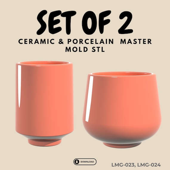 Ceramic Cup Master Molds - Pottery Tools - 2 Designs, STL Files (3D Printing)
