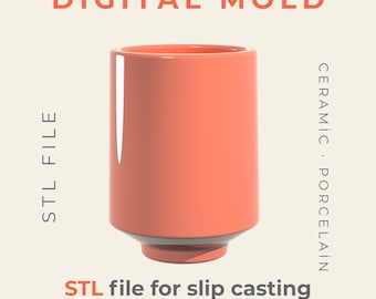3D Printable Mug Mold STL - Ceramic Slip Casting Tool