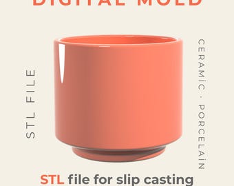 Digital Mug Master Mold STL File | Slip Casting Cup Template for Ceramic Artists & Studios