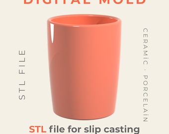 3D Printable Mug Master Mold STL | Ceramic Studio Slip Casting Tool & Cup Design
