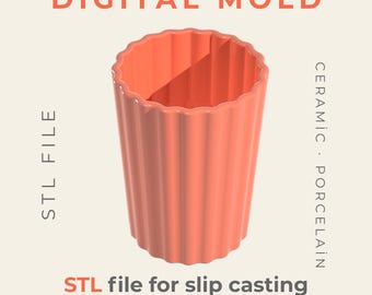 3D Printable Mug Master Mold STL | Ceramic Studio Slip Casting Tool & Cup Design