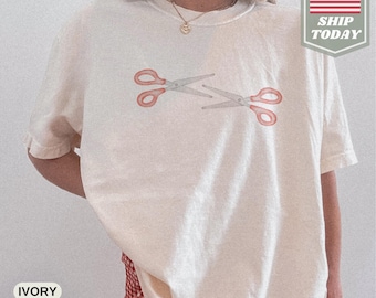 Comfort Colors® Sapphic Scissors Y2K Shirt Subtle Lesbian Shirt Scissor Shirt Gay Clothing Clowncore T-Shirt WLW LGBT Queer Shirt UNISEX Tee