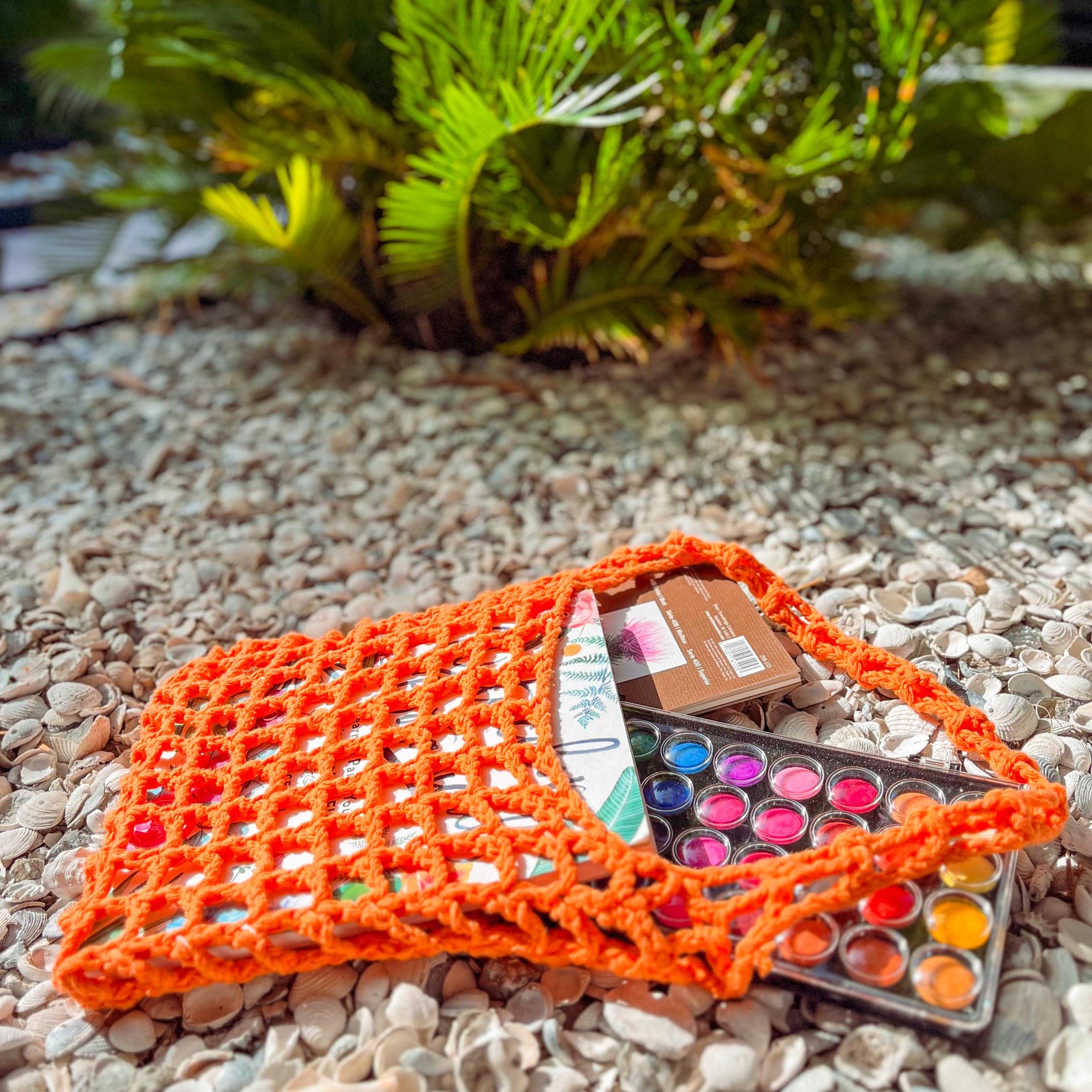 Crochet Mesh Shoulder Beach Bag Written PDF Pattern | Easy Beginner ...