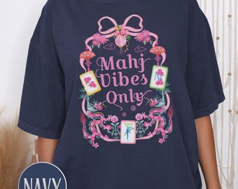 Comfort Colors® Mahjong Shirt, Mahj Game Night Tee, Trendy Coquette Mahjong T-shirt