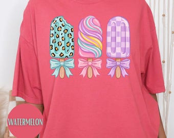 Comfort Colors® Coquette Popsicle Summer Shirt, Pastel Ice Cream Graphic Tee, Foodie Gift