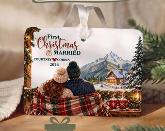 First Christmas Married Ornament, Personalized Newlywed Keepsake (Ceramic), Our 1st Xmas Together Gift 2026