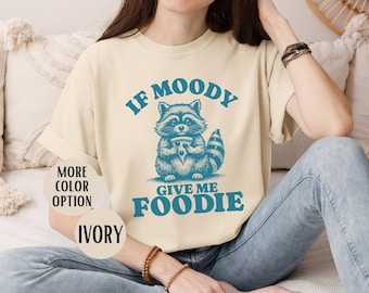Maglietta retrò divertente con procione, maglietta Comfort Colors® con meme sarcastico sugli animali, regalo per amanti della pizza e del cibo
