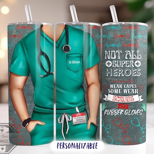 Personalized Name Doctor Tumbler, Custom Nurse Appreciation Thank You Gift, Nursing / Medical Student Med School New Doctor PHD Graduation