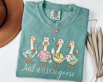 NICU Nurse Goose Shirt, Neonatal Intensive Care Unit Tee, Comfort Colors Cotton T-shirt