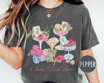 Comfort Colors® Mahjong Shirt, Cheers Bird Bam Graphic Tee, Girls Mahj Game Night T-shirt, Preppy Mahj ong Player Apparel