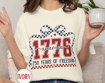 USA 250th Anniversary Shirt, Comfort Colors® America 1776 Patriotic Tee, Retro July 4th Semiquincentennial Independence Day T-shirt
