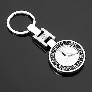 Porte-clés en métal de haute qualité Mercedes Benz bleu/argent ou noir/argent 1 pièce