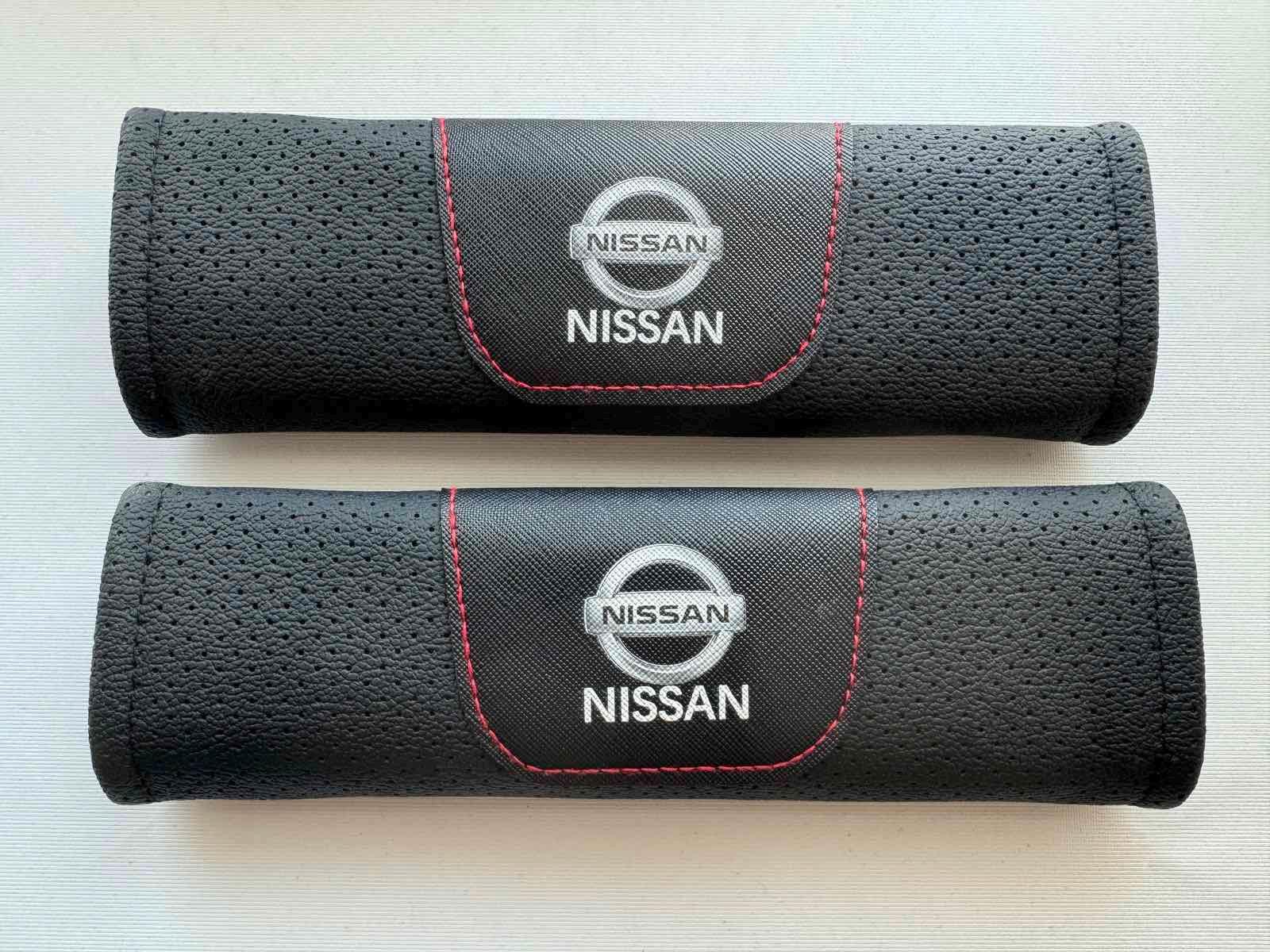 2Pcs (Set) Leather Car Safety Belt Cover Protection Shoulder Cushion Pads For Nissan
