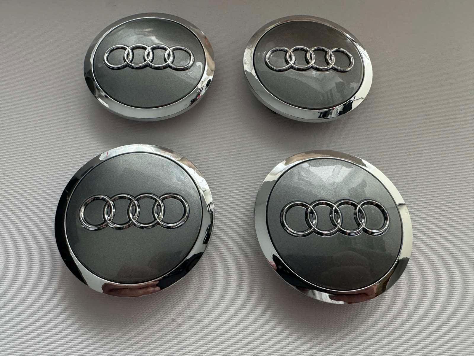 4Pcs (Set) Wheel center hub caps for Audi 69mm - 2.72 Inch Gray Glossy