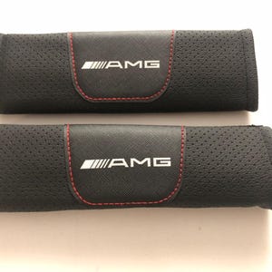 Set da 2 pezzi di copri cintura di sicurezza in pelle per auto, protezione per le spalle per Mercedes AMG