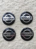 Set of 4 Black 56mm (2.20 Inch) Wheel Center Hub Cap Stickers for Nissan Domed product logo