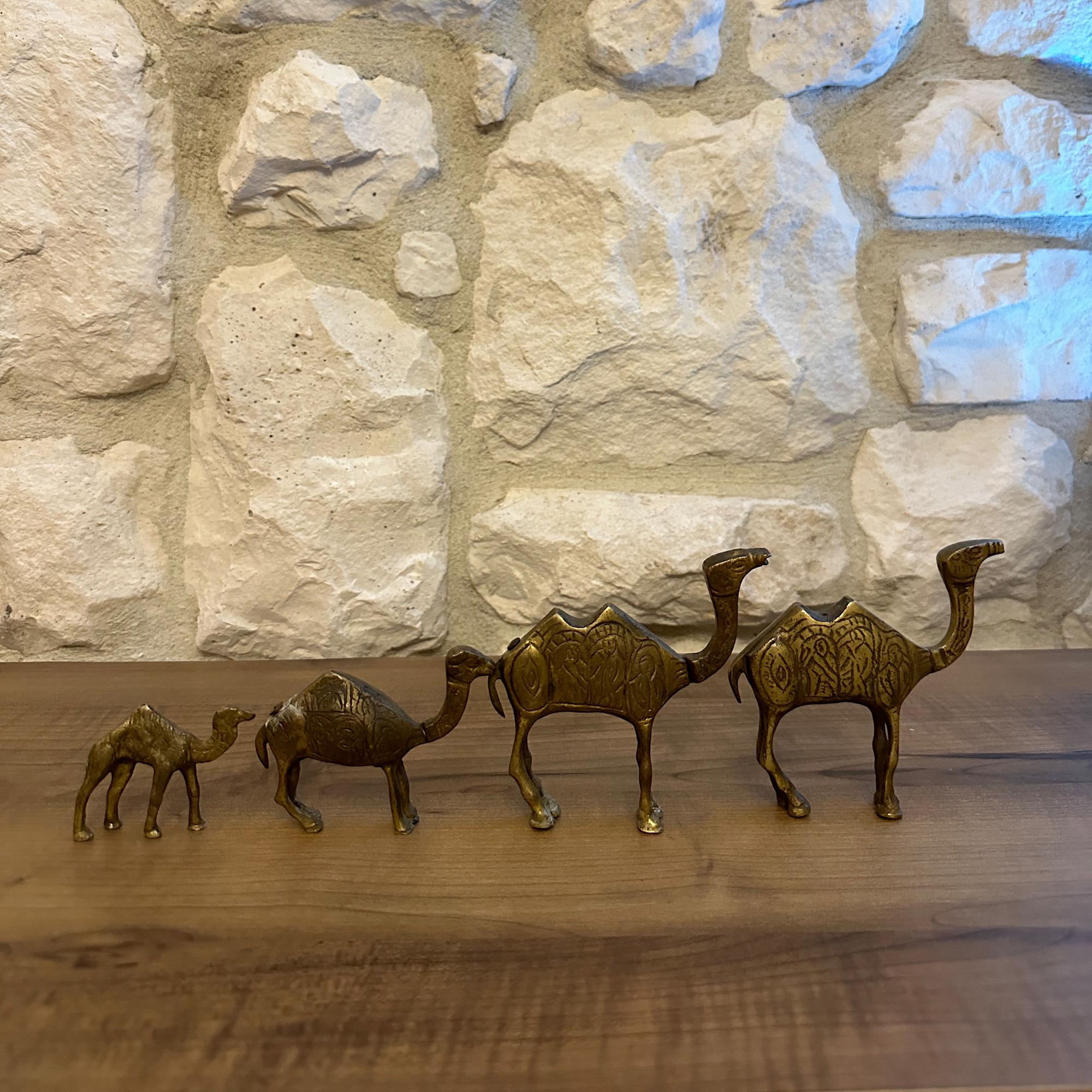Miniature Brass Camels Set of 5 - Handcrafted Collectible Tiny Animal ...