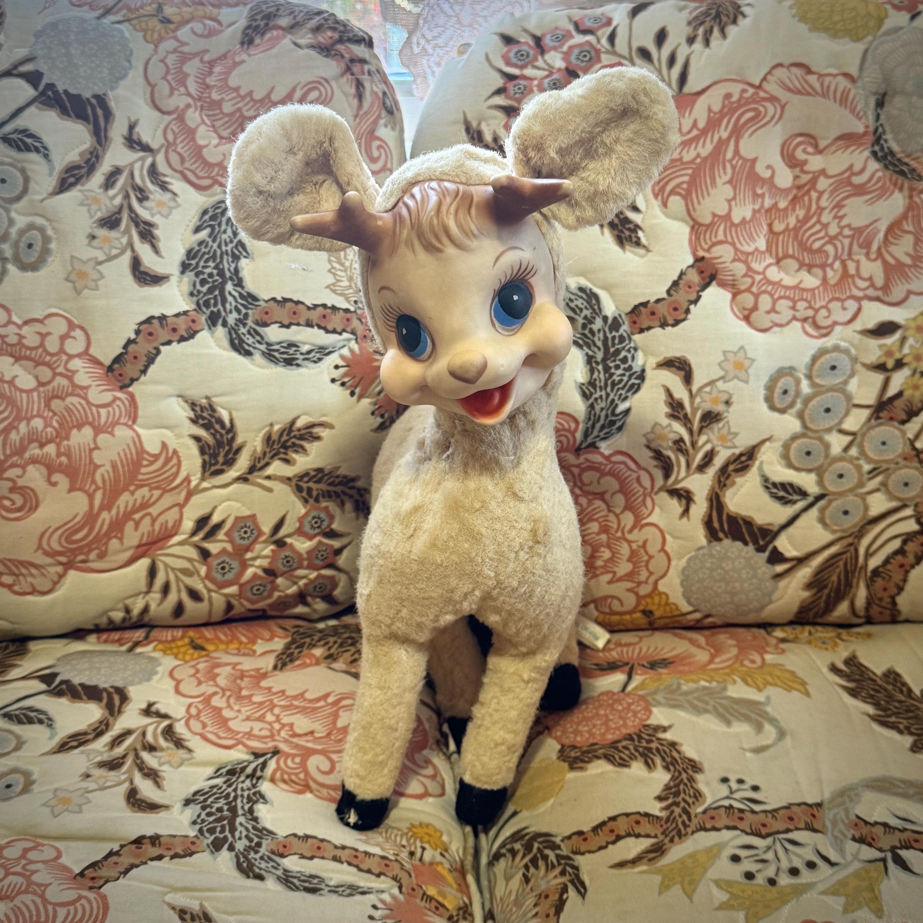 Adorable Rushton Rubber Face Reindeer - Etsy