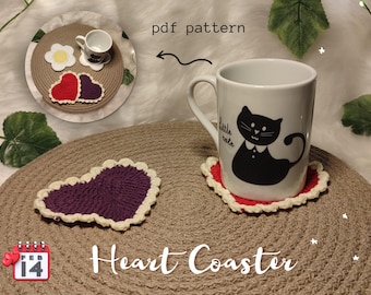 Crochet Heart Coaster Pattern: Beginner Amigurumi (PDF Pattern)