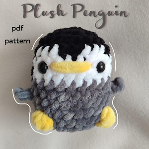 Plush Baby Penguin Crochet Pattern: Easy No-Sew Amigurumi (PDF)