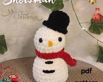 Wzór na szydełkowego bałwana: łatwy amigurumi bez szycia (PDF)