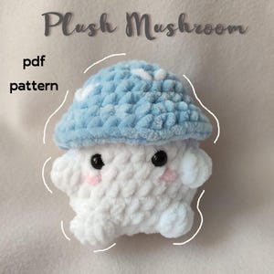 Plush Mushroom Crochet Pattern: Easy No-Sew Amigurumi (PDF)