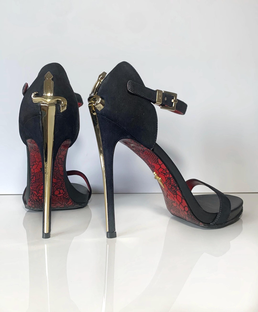 ꧁༺ チェーザレパチョッティ リアルヌバックレザー スティレットロングハイヒール チェーザレパチョッティ リアルヌバックレザー スティレット