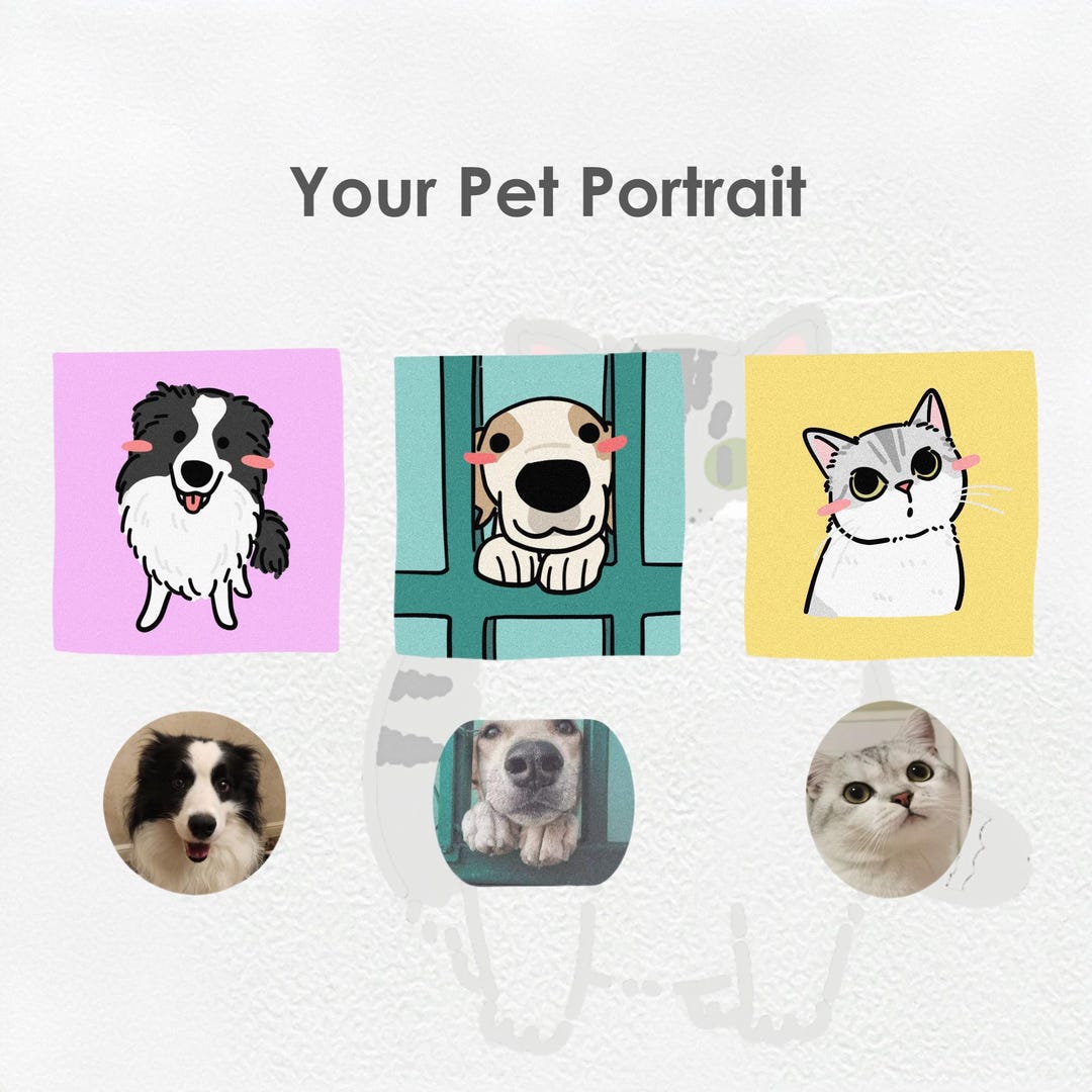 Custom Badly Drawn Pet Portrait Personalized Digital Pet Art Ugly Pet ...