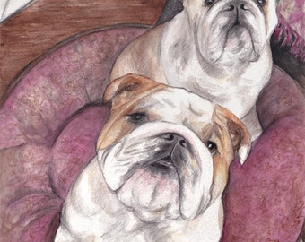 Hand painted custom water color pet  portrait