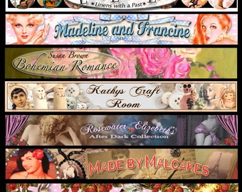 Custom Etsy shop banner  with a free avatar