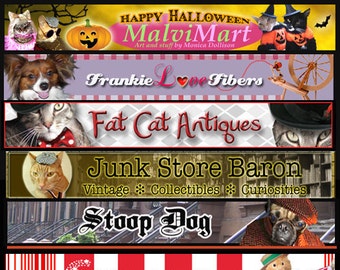 Custom Etsy Shop Banner  with your pets picture includes banner and avatar