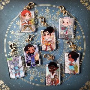 Dragon Age The Veilguard Acrylic Charms Dragon Age Keychains Tarot Cards