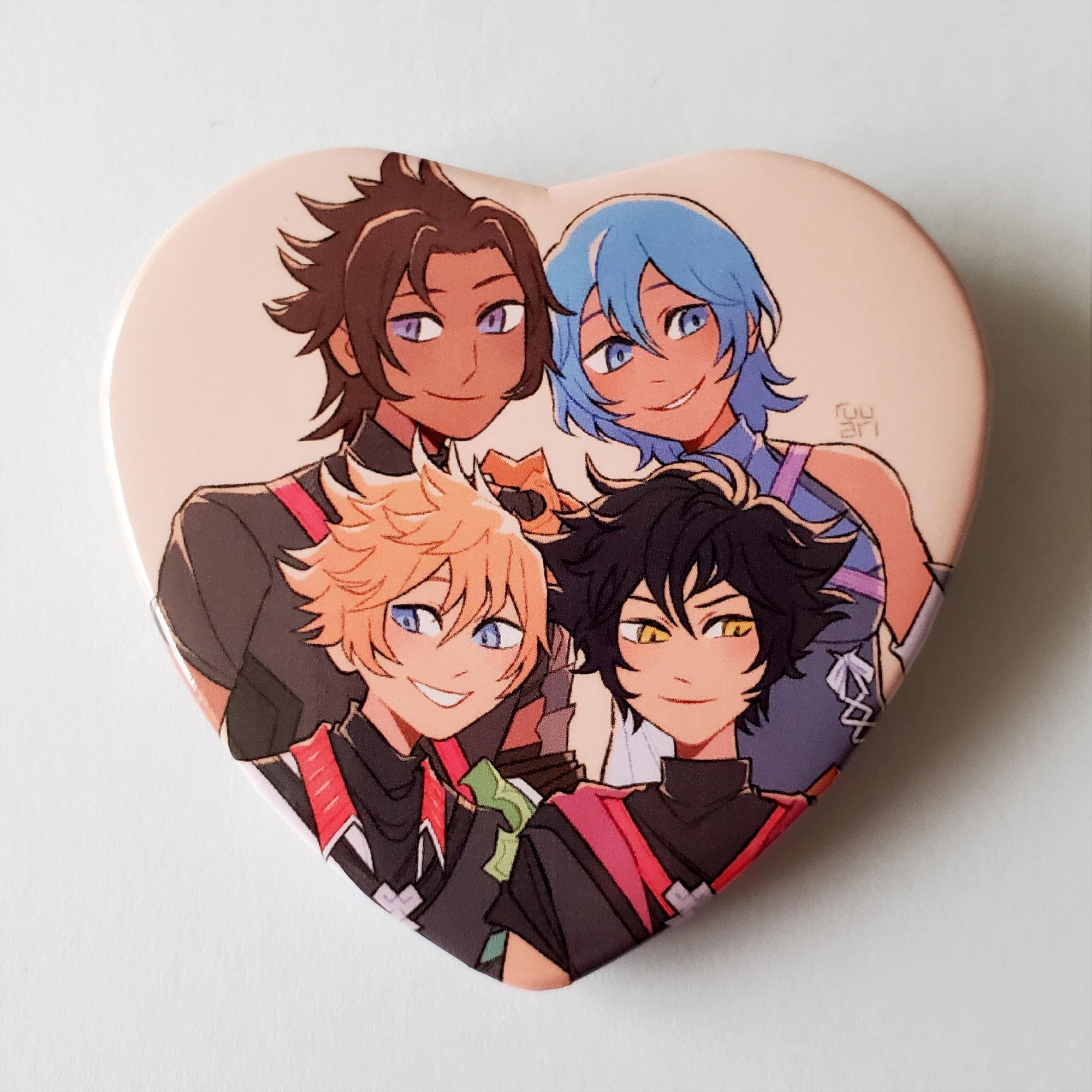 Kingdom Hearts Heart Button Ventus Vanitas Aqua Terra Birth by Sleep Wayfinders