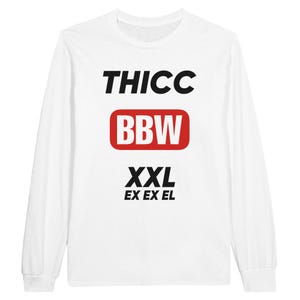 BBW / BHM 2X Long Sleeve – 2X Only Plus Size Body Positive Tee for BBWs, BHMs & Admirers | Fun, Bold, Size Inclusive