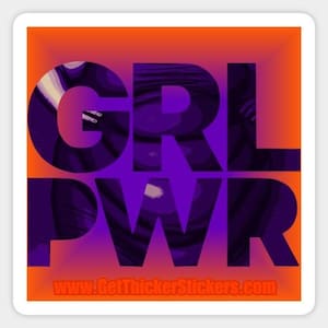 GRL PWR (Girl Power) Vinyl-Aufkleber, kurviger Plus Size Body Positive Aufkleber, feministischer wasserdichter Aufkleber für Laptops und Wasserflaschen
