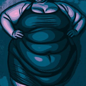 Lindo adesivo SSBBW – Design azul marcante, vinil durável, positividade corporal, celebração de curvas, arte fortalecedora para o amor-próprio