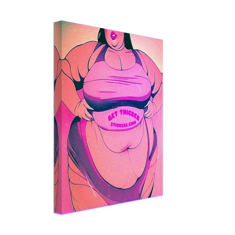 BBW Art Print Plus Size Pinup Girl Poster get Thicker Stickers Poster ...